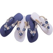 Havaianas Feminina Cutomizada Pedraria Quadrada
