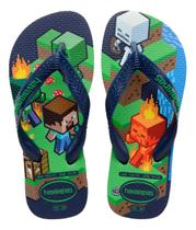 Havaianas Infantil Minecraft Chinelo Creeper Alex Steve
