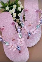 Havaianas personalizadas com pedrarias rosa Havaianas personalizadas com pedrarias rosa
