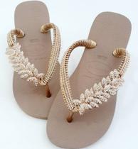 havaianas personalizado com folhagem