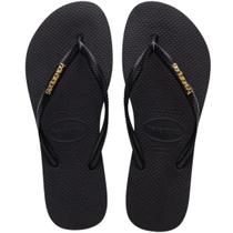 Havaianas Slim Logo Metallic Feminina Havaianas Slim Logo Metallic Feminina