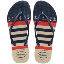 Havaianas Slim Nautical Bege Palha/Marinho