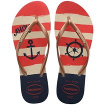 Havaianas Slim Nautical Bege Palha/Rose Gold