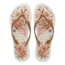 Havaianas Slim Organic Branco/Dourado