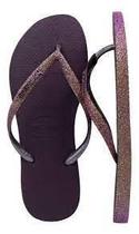 Havaianas Slim Sparkle II Feminino Azul e Beringela Cod:125605
