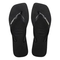 Havaianas Slim Square Logo Metalico (Preto/prata)