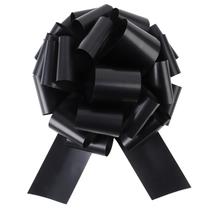 HCHENBOW Cinta Decorativa Moño de Tirar Mate de 12" Paquete de 2 Negro