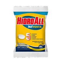 HCL Tablete Pastilha de Cloro Penta Com Cinco Funções 200g - Hidroall HCL Tablete Pastilha de Cloro Penta Com Cinco Funções 200g - Hidroall