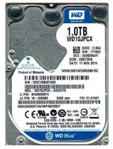 HD 1 TB para Notebook Western Digital - 8MB Cache - WD10JPCX