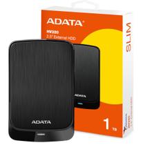 HD Externo Portátil ADATA HV320 1TB, USB 3.2, Gen1, 5400RPM 2.5" 125mm x 80mm x 11.5mm, Preto
