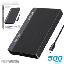 HD Externo Slim 500GB USB 3.1 Tipo.C para PC Notebook HIGH SPEED - EXBOM