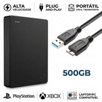 Hd Externo Slim Hdd Portátil 500Gb Usb 3.0 Ps4 Ps5 Xbox Pc opl