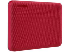 HD Externo Toshiba 2TB Canvio Advance, USB 3.0, Vermelho - HDTCA20XR3AA