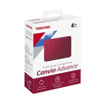 HD Externo Toshiba 4TB Canv Advance Vermelho HDTCA40XR3CA I F030