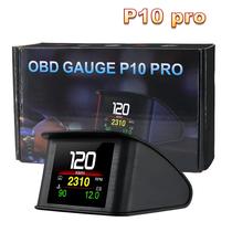 HD P10-PRO OBD2 HUD Display Digital Para Carro Com Velocímetro, RPM, Temperatura, Voltagem E Alarme