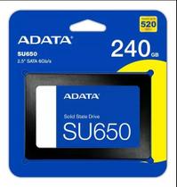 HD SSD 240GB Adata SU650 SATA III Leitura 520MB/s Gravação 450MB/s Preto