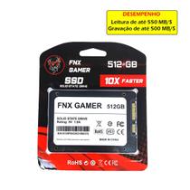 Hd Ssd 512GB SATA III 2,5" Gamer 10x mais Rapido 550mbs 6gbs - FNX