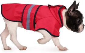 HDE Dog Raincoat Hooded Slicker Poncho para Cães e Filhotes Pequenos a X-Grandes (Vermelho, Médio)