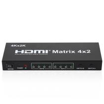 Hdmi matrix 4x2 com controle remoto 4 em 2 out