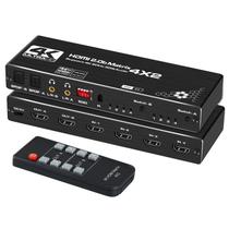 HDMI Matrix Switch com links de áudio 4x2 4K @30Hz com 2 SPDIF/3,5 mm HDMI Matrix Switch com links de áudio 4x2 4K @30Hz com 2 SPDIF/3,5 mm