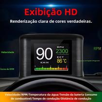 Head Up Display OBD2 Universal P10 - Alarme de Velocidade com Display Digital