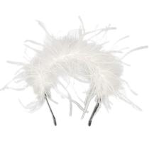 Headbands Cute Feather Party Hair Hoops Lovely Feather Fascinator Creative Headbands Photo Props for Party Nightclub - White