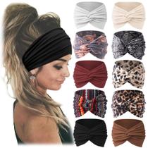 Headbands Jesries African Wide Hair Wrap para mulheres x10