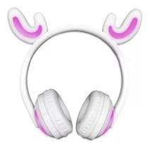 Headfone bluethooth rena c/ ilum. led hf-c241bt - branco