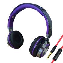 Headfone com Microfone para PC e Smartphone Preto e Roxo