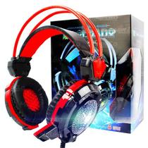 Headfone gamer xsoldado com microfone e led gh-x30 vermelho - EXBOM