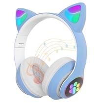 Headphone Bluetooth Gatinho com LED Fones Sem Fio Estilo Cute com Microfone e Som Estéreo