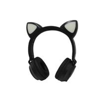 Headphone bluetooth gatinho led microfone fm hf-c290bt-preto - Exbom