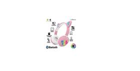 Headphone Bluetooth Gatinho Lef-1018 Lehmox - Rosa