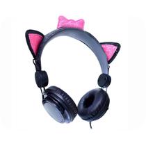 Headphone Cat Ear Fone de Ouvido K-Mex Preto e Rosa AR30 - KMEX
