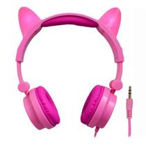 Headphone Cat Ear Fone de Ouvido Rosa com Led Kmex Ar31
