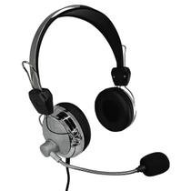 Headphone Estéreo com Microfone para PC e Notebook P2 Duplo 3,5mm Isolamento Sonoro Microfone Flexível Controle de Volume