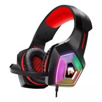Headphone Fone de Ouvido Over-ear Gamer X Soldado Luz RGB Infokit GH-X2000 Vermelho