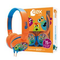 Headphone Fone Kids Criança Dino Azul E Laranja Hp301 - Oex
