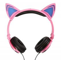 Headphone Fone Orelha Gato Com Led Exbom