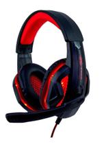 Headphone gamer , fone com microfone , fio de 2 metros preto e vermelho