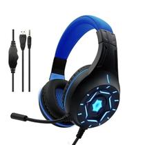 Headphone Headset Gamer com LED Azul compatível com PS4 XB0x one Notebook Smart para jogos KOMC G315