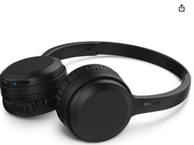 Headphone Philips bluetooth on-ear com microfone e energia para 15 horas na cor preto