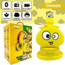 Headphone Sem Fio Amarelo Confortável Designer Infantil USB - Xtrad