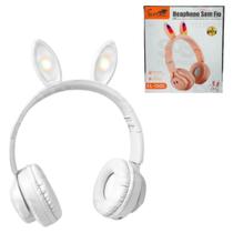Headphone Sem fio Bluetooth Coelinho LED EL-1505 cor Branco