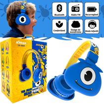 Headphone Sem Fio Cabo Aux. Recarregável Azul Modo Infantil