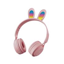 Headphone sem fio com orelha de coelho fone para aniversário