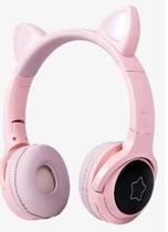 Headphone Wireless Bluetooth Gato Anime Led Hf-c320bt Exbom Pink