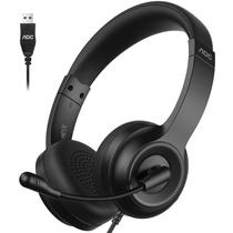 Headset AOC USB com fio com microfone com cancelamento de ruído e drivers de 40 mm Headset AOC USB com fio com microfone com cancelamento de ruído e drivers de 40 mm