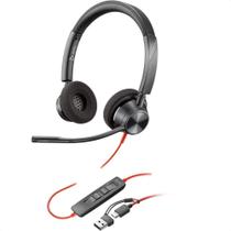 Headset Blackwire Bw3320 Usb-C Com Adaptador Usb-A Poly