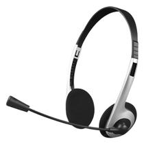 Headset C3Plus PH-01SI Prata - Com Microfone Arco com Ajuste de Altura Conexão P2 Impedância de 32Ohms